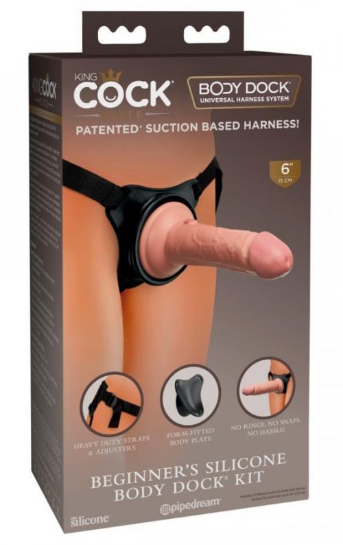 King Cock Elite Beginner's - attachable dildo with harness (natural)