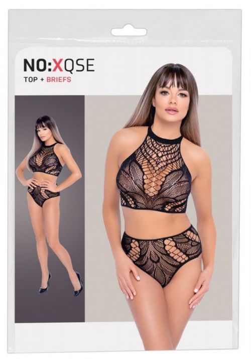 NO: XQSE - two-piece fishnet dress (black)