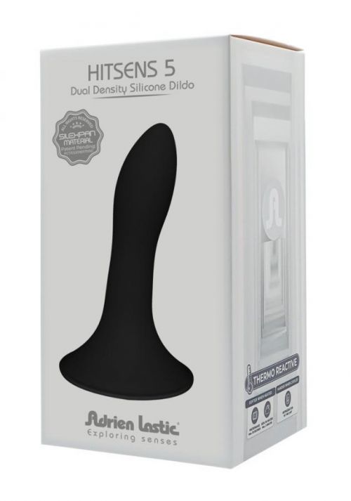 Hitsens 5 - adjustable, adhesive anal dildo (black)