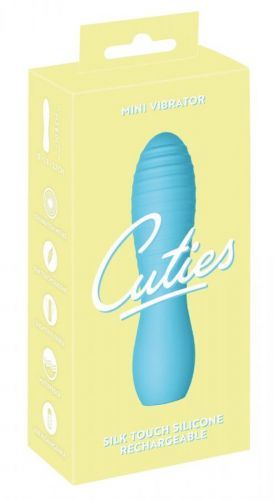 Cuties Mini 3 - cordless, waterproof, pleated vibrator (turquoise)