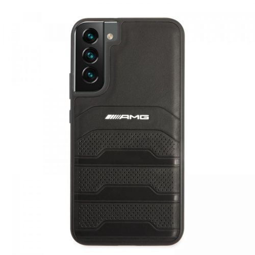 Zadní kryt AMG Genuine Leather Perforated pro Samsung Galaxy S22+, černá