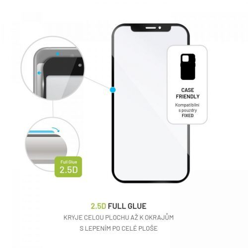 Tvrzené sklo FIXED Full-Cover pro Motorola Moto E32, černá