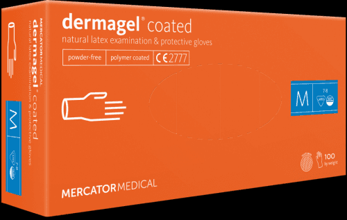 Mercator Medical s.r.o. DERMAGEL COATED nepudrované latex Rukavice jednorázové 100ks 10 XL