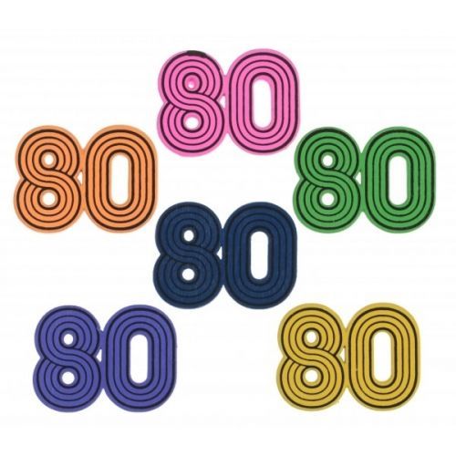 Konfety dekorační dřevěné 80s 12ks
