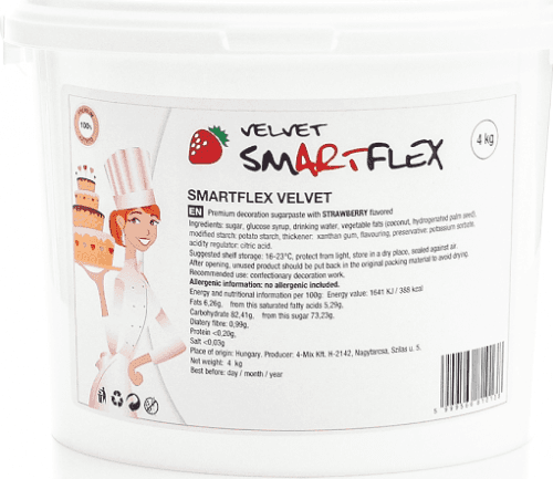 Smartflex Velvet Jahoda 4 kg (Potahovací a modelovací hmota na dorty)