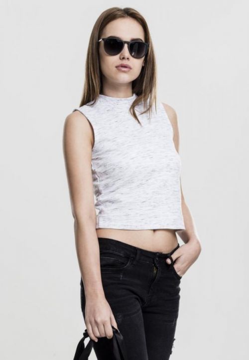 Ladies Space Dye Top - wht/blk XS