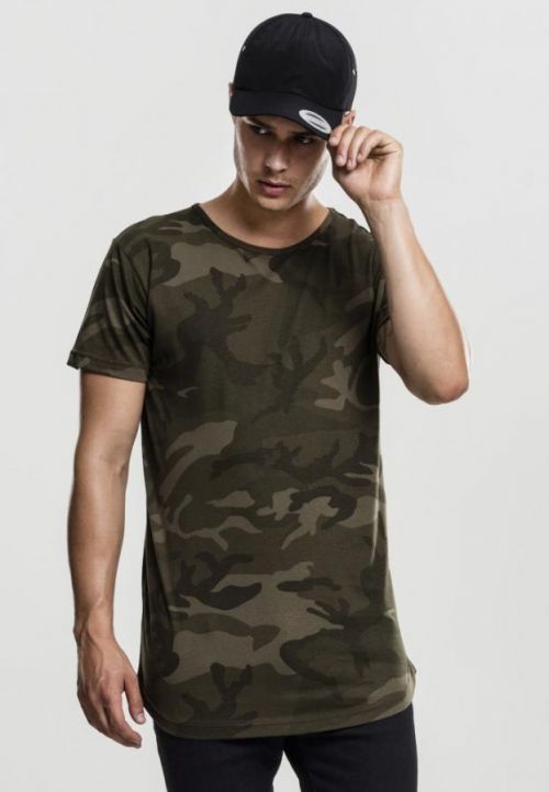 Camo Shaped Long Tee - olive camo M