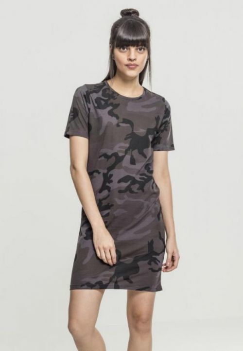 Ladies Camo Tee Dress - dark camo 3XL