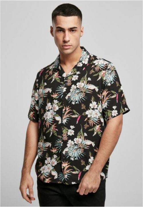 Viscose AOP Resort Shirt - blacktropical S