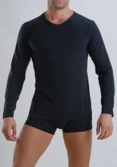 Oblečení - pánské tričko - bambusové tričko s dlouhým rukávem (černé)