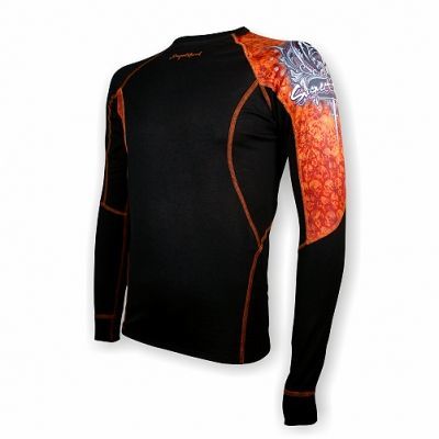 Pánské bambusové triko dlouhý rukáv SKULL černá