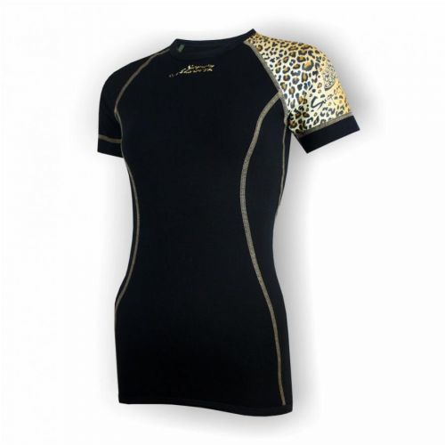 Dámské bambusové tričko krátký rukáv Leo (černá/zlatá)