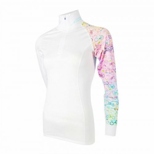 Dámské tričko dlouhý rukáv - stoják AQUARELLE bílá