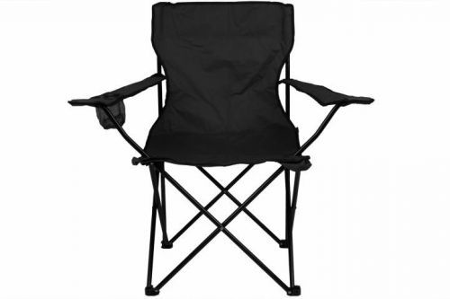 Divero Skládací kempingová židle s držákem nápojů, černá