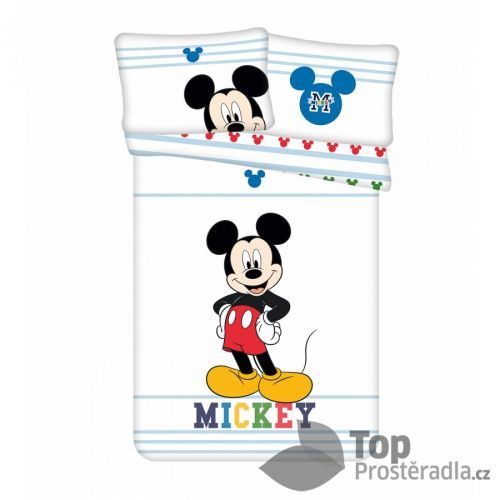 TP Bavlněné povlečení do postýlky 40x60+100x135 Mickey White