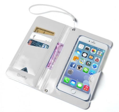 Celly pouzdro na mobil Splashwalletwh Univerzální voděodolné pouzdro s peněženkou Splash Wallet, pro telefony 5,7 