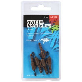 Giants fishing Závěs na boční olovo Swivel Lead Clips Brown 5ks