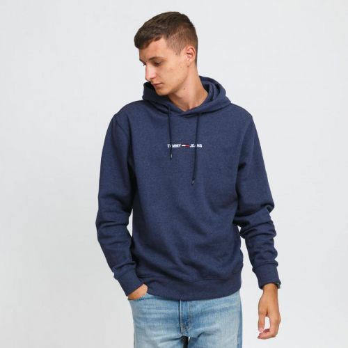 TOMMY JEANS M Straight Logo Hoodie Melange Navy EUR 48