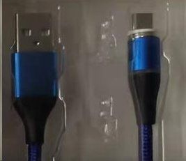 PremiumCord Magnetický micro USB a USB-C nabíjecí a datový kabel 1m, modrý
