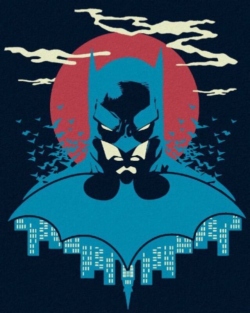 Zuty Malování podle čísel Batman v modré a červené