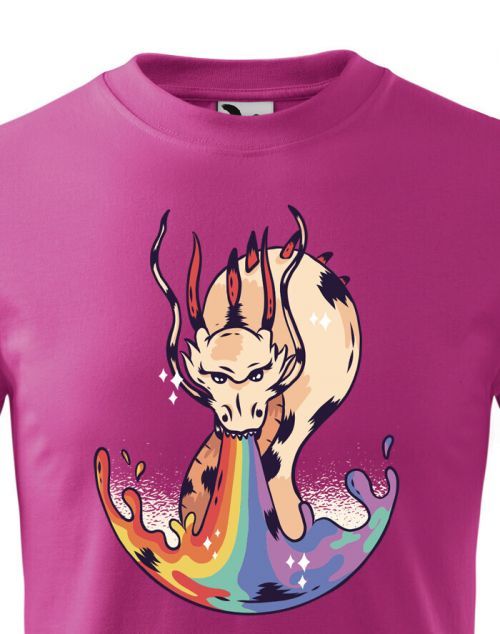 Dětské tričko s potiskem draka a duhy - skvělý dárek pro milovnice draků