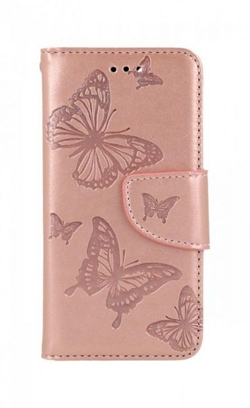 Pouzdro TopQ iPhone SE 2022 knížkové Butterfly růžové světlé 75008