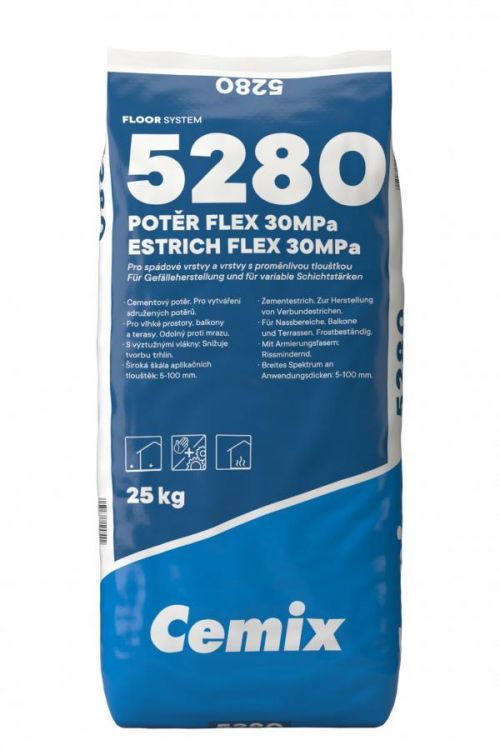 Potěr spádový Cemix 5280 FLEX 25 kg