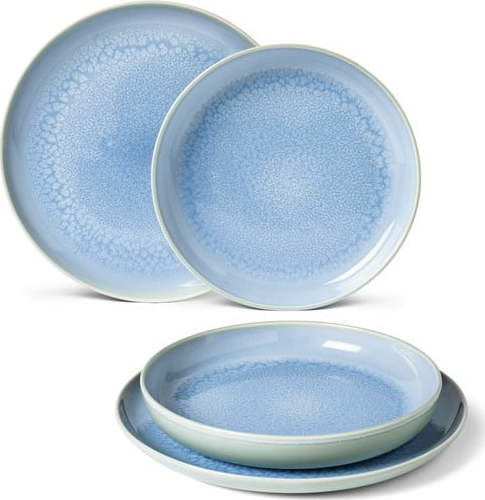4dílná sada tyrkysového porcelánových talířů Villeroy & Boch Like Crafted