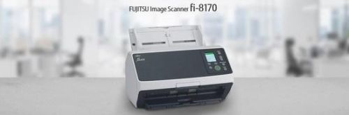 FUJITSU skener Fi-8170 A4, průchodový, 70ppm, 600dpi, LAN RJ45-1000, USB 3.2,ADF 100listů, 10000 listů za den, #PA03810-B051