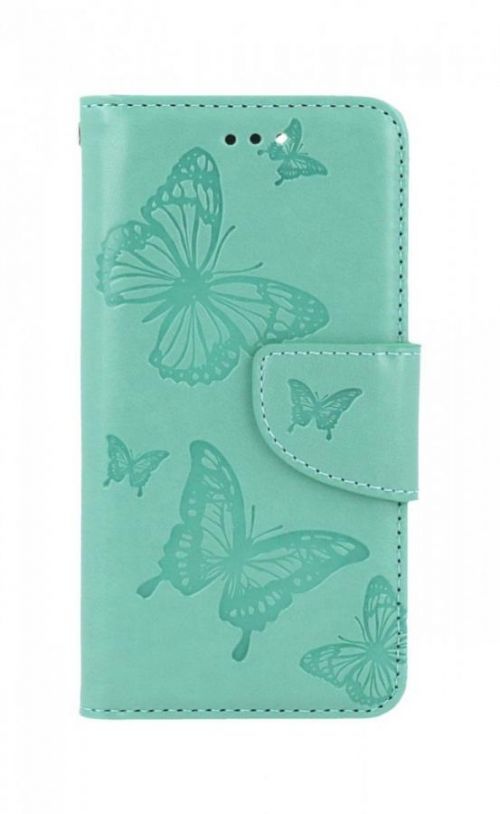 Pouzdro TopQ iPhone SE 2022 knížkové Butterfly zelené 75012