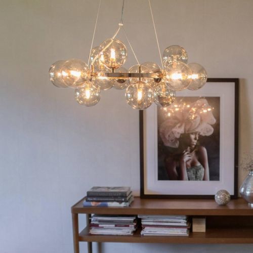 By Rydéns Splendor nástěnné světlo 15zdrojů jantar, Obývací pokoj / jídelna, sklo, kov, plast, G9, 20W