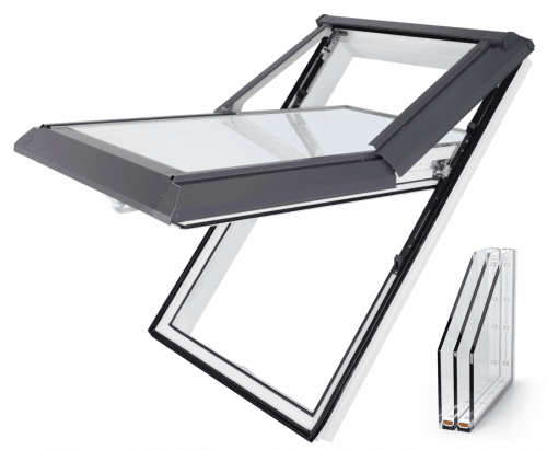 Skyfens Střešní okno 78x118 SUPRO TRIPLE TERMO - Barva Hnědá - Trojsklo