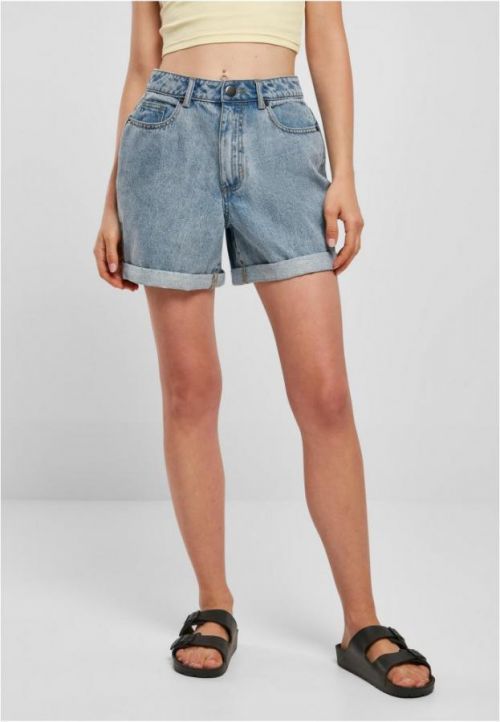 Ladies High Waist Boyfriend Shorts - tinted lightblue washed 26