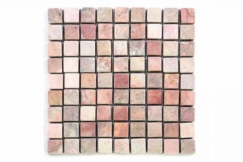 Divero Garth Mramorová mozaika - červená 1 m2- 30x30x0,4 cm