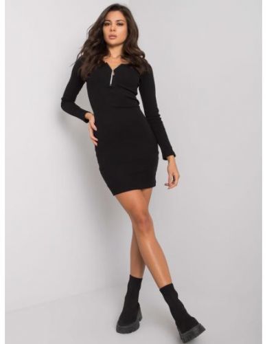 Dámské šaty žebrované RUE PARIS Azari černé