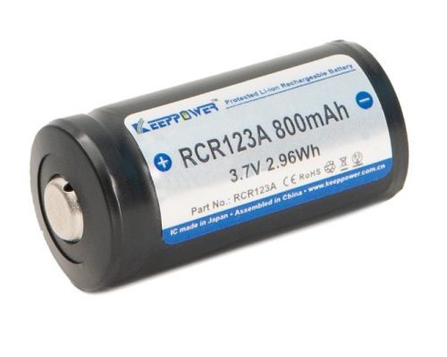 Akumulátor (nabíjecí baterie) Li-ion 16340 RCR123A 800 mAh 3,7V  Keeppower