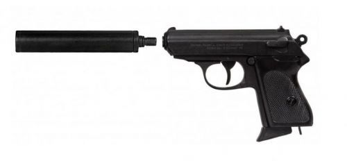 Poloautomatická pistole 7.65 PPK s tlumičem Německo 1931 Repro