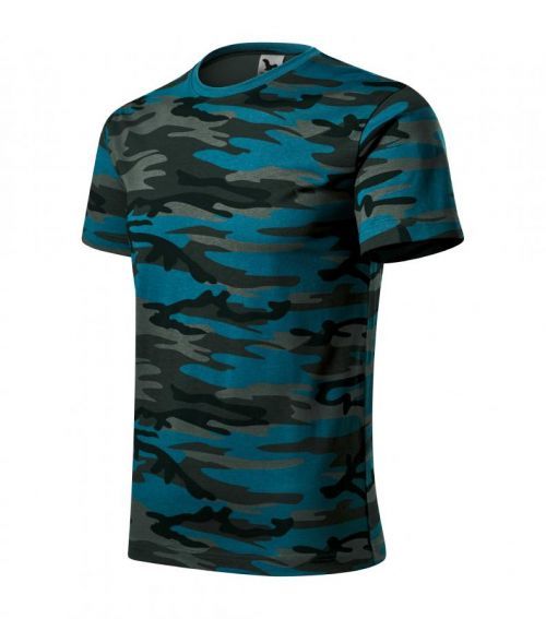 Triko (tričko) s krátkým rukávem camouflage petrol Malfini Velikost: XS