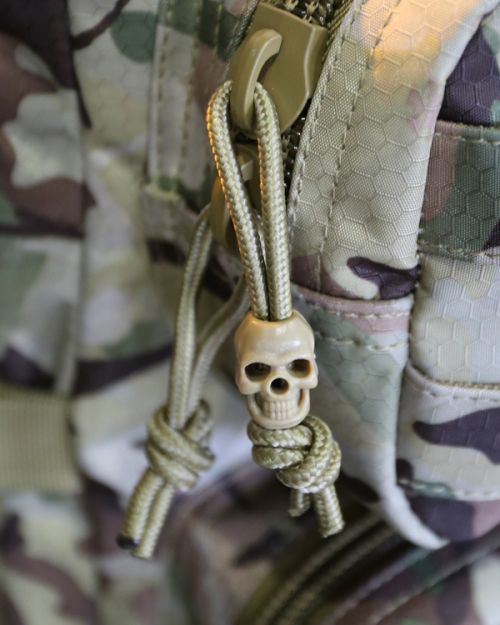 Lebka (Skull,náramek) coyote na paracord sada 10 kusů Velká Británie Kombat