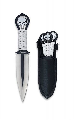 Nůž vrhací lebka Punisher sada 3ks Albainox 32453