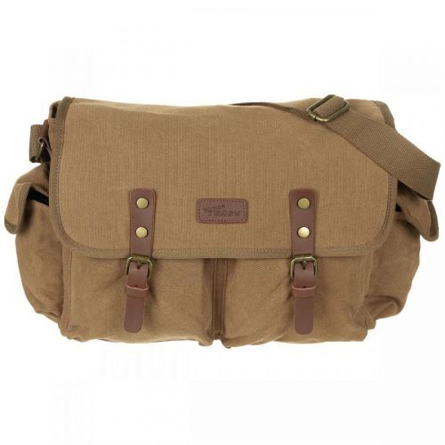 Taška přes rameno bavlněná kabelka PURE® TRASH Vintage hnědá