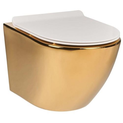 Závěsná mísa Alice II Slim gold/white se sedátkem