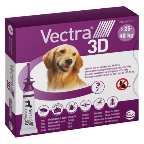 VECTRA 3D Spot-On L pro psy 25-40kg  4,7 ml 3 pipety