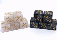 Dice4friends Dice Set D6: Counterdice +/- Black/Gold + White/Gold (10x)