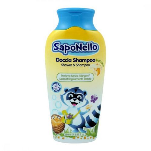 SapoNello (Itálie) SAPONELLO DOCCIA SHAMPOO Dětský sprchový šampon 250ml Dětský sprchový šampon SAPONELLO DOCCIA SHAMPOO: BANANA (žlutá)