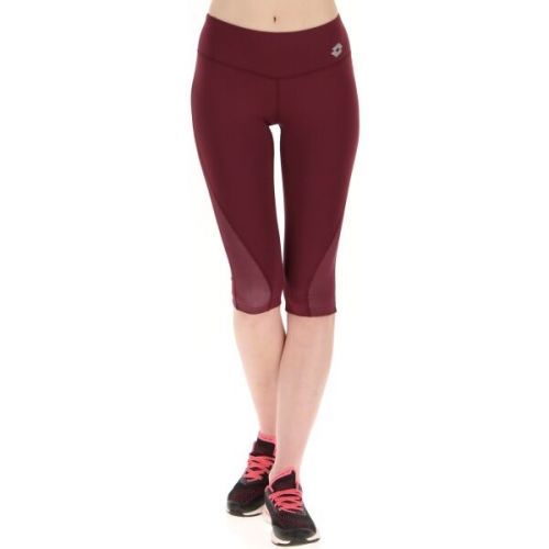 Lotto RUN FIT W LEGGING MID 3 Dámské tříčtvrteční legíny, vínová, velikost S