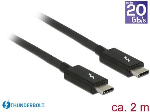 Delock USB kabel Thunderbolt (TM) (USB-C (TM)) zástrčka, Thunderbolt (TM) (USB-C (TM)) zástrčka 2.00 m černá 84847  Thunderbolt(TM) kabel