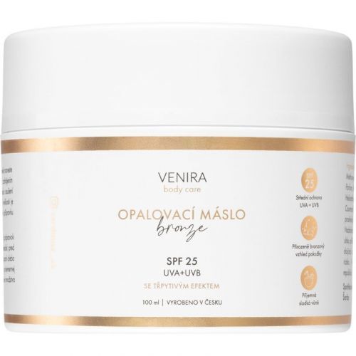 Venira Body care s třpytivým efektem opalovací máslo SPF 25 100 ml