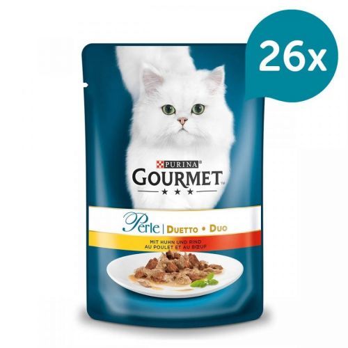 Gourmet Perle Duetto di Carne 24× 85 g Kuřecí a hovězí