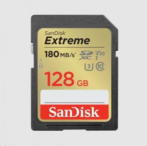 SanDisk SDXC karta 128GB Extreme (180 MB/s Class 10, UHS-I U3 V30) (SDSDXVA-128G-GNCIN)